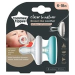 Tommee Tippee Closer To Nature Breast-Like Soother Dummy 6-18 Months 2-Pack New