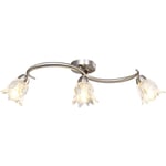 Maisonchic - Plafonnier,Lustre Luminaire et abat-jour verre transparent 3 ampoules E14 Tulipe CON818076