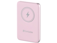Verbatim Charge 'n' Go - Trådlös powerbank - magnetfäste - Li-pol - 10000 mAh - 20 Watt - 2.4 A - Apple Fast Charge, PD 3.0, Apple 2.4A, BC1.2, Quick Charge 3.0 (24 pin USB-C) - rosa