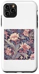 Coque pour iPhone 11 Pro Max Motif floral Art nouveau crème, mauve, bleu marine, stylisé