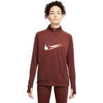 Nike Dri-FIT Swoosh Run 1/2 Zip Løpetopp Dame - Brun - str. XS