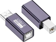 Lot de 2 adaptateurs USB 2.0 type B femelle vers type A et B mâle, lot de 2 connecteurs d'extension pour imprimante, scanner, disque