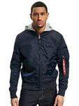 Alpha Industries Men's MA-1 TT Hood Bomber Jacket, Rep.Blue, XL