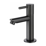 Robinet Eau Froide Gris Robinet Salle de Bain Noir pour Lave-Mains Robinetterie Corp en Laiton pour Lavabo Design Moderne