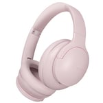 DOQAUS Casque Bluetooth sans Fil, 90H Durée Lecture Casque Audio Bluetooth avec Microphone,3 Modes EQ,Bluetooth 5.3,Wireless Headphones Bluetooth sans Fil Voyage/Travail/Vie-Rose