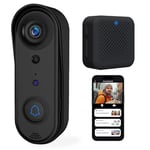 Eaula Videns Wireless Video Doorbell Camera with Indoor Chime, Indoor/Outdoor, 2.4Ghz WiFi, Two-Way Audio, Smart Human Detection, Real-time Alert,1080P Night Vision, SD card Storage and Cloud Storage