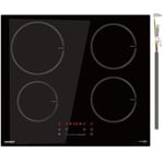 COMFEE' Induction Hob 7400 WATT with 4 Zones Induction Stove Built-in Induction Cooktop, Wiring, Touch Control, Automatic Switch-Off, Child Safety Lock, No Plug Included