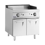 Royal Catering Stegeplade gas - 12 kW glat 50 til 300 °C flaskegas / naturgas med underskab