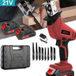 21V Reciprocating Saw Cordless Hand Saw Electric Wood Metal Cutter +2 Battery UK