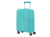 American Tourister Sounbox Spinner Expandable (4 Wheels) 55Cm, Vagn, Hårt Skal, Blå, Poolside Blue, Liten, Polypropylen (Pp)