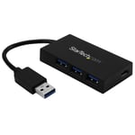 StarTech 4 Port USB 3.0 Hub  USB Type-A Hub with 1x USB-C & 3x USB-A Ports (SuperSpeed 5Gbps)  USB Bus Powered  USB 3.1/USB 3.2 Gen 1 Adapter Hub 