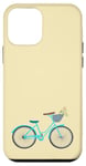 Coque pour iPhone 12 mini Vélo rétro bleu pour fille avec panier de fleurs