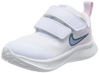 NIKE Star Runner 3 Sneaker, Blanc/Cobalt Bliss-Pearl Pink, 35.5 EU