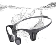 Run Plus Casque à Conduction Osseuse, Casque de Natation Étanche IP68, Casque Bluetooth avec Micro et 32GB MP3, Casque de Sport sans Fil pour la Course à Pied, la Natation, Noir