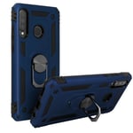 Huawei P30 Lite Case Bi Material Rigid Soft Magnetic Ring Stand Dark blue