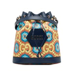 Gucci Womens Vintage GG Supreme Kaleidoscope 100 Bucket Bag Blue Fabric - One Size