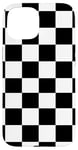 iPhone 15 Black and White Checkered Plaid Checkerboard Pattern Case Case