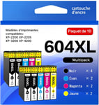 604 XL Cartouche pour Epson XP 2200 pour Cartouche 604 604XL d'encre Ananas Compatible pour Epson Expression Home XP 2205 XP 3200 XP 3205 XP 4200 XP 4205 Workforce WF 2935 2930 2910 2950DWF(Q299)