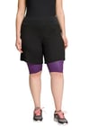 Ulla Popken Femme Grandes Tailles Short 2-en-1, Legging intérieur, Poche zippée Lilas 54+ 805087850-54+