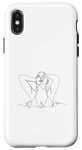 Coque pour iPhone X/XS sexy shirt sexy sweat à capuche lignes chaudes femme en eau dessin