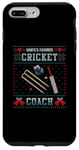 Coque pour iPhone 7 Plus/8 Plus Pull de Noël moche pour entraîneur de cricket préféré du Père Noël