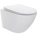 Wc suspendu design avec abattant soft close - carapelle l - Dimensions : 555 x 365 x 375