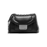 DKNY Women Kaya Small Flap Shoulder Bag, Black/Gunmetal