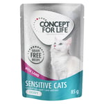 Sparpris! Concept for Life Grain Free 12 x 85 g - Sensitive Cats Lamm i sås