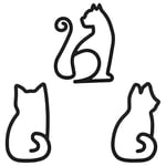 4X(3 PCS Wall Art Wire Cats Sign Wall Decor Black Metal for Kitchen6886