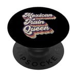 Mexican Train Queen Board Game Dominoes Lover Domino Player PopSockets Adhesive PopGrip