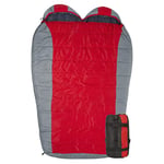 Teton Sports TRACKER Sac de Couchage Double Ultraléger -15ºC/+5ºF (221 x 160 x 112 cm rouge/gris, double fermeture Éclair)