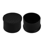 2pc 45mm Dia Tuyau Insert Chaise Jambe Cap Ronde Noir PVC Bouchon tube