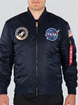 Alpha Industries Mens Ma-1 Vf Nasa Lp Bomber Jacket in Dark Blue material_nylon - Size Medium