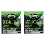 Slime 30077 Chambre à Air de Vélo avec Produit Anti-crevaison Slime, Auto-réparation, Prévention et Réparation, Valve Schrader, 50/60-584 mm (27,5 (650b) x 2,0-2,4) (Lot de 2)