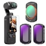 K&F Concept Filtre CPL+ND4+ND8 Magnétique Compatible avec DJI OSMO Pocket 3 Nano-revêtements Étanche Anti des Rayures Léger HD