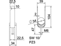 Obo Bs-H2-K-34 Ft U-Klämma 2056 2F 28-34Mm Varmförzinkad 1186230 50 (1186230)