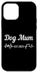 Coque pour iPhone 12 mini Dog Mum est.2023, nouvelle maman chien, chiot premier chien fête des mères