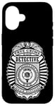 Coque pour iPhone 16 Badge de police amusant True Crime Detective Division