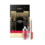 KIKO Milano Holiday Wonderlights Gloss Me Up Lips Gift Set 3, Coffret Cadeau Lèvres : Brillant À Lèvres Hydratant Et Crayon À Lèvres Crémeux