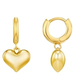 Orelia Jewellery Domed Heart Charm Huggie Hoops Gold