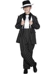 Smiffys Zoot Suit Costume, Black with Jacket, Trousers & Braces, Boys Fancy Dress, 1920s Dress Up Costumes