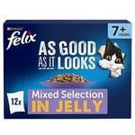 Felix As Good As It Looks 7+ Mixed Cat Food 12x100g, Pack of 4