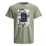 Jack & Jones JACK&JONES Mens casual cotton t-shirt crew neck short sleeve - Olive - Size Small