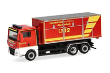 herpa Camion modèle Man TGX XL Euro6C, Camion de Pompiers Wuppertal (Rhénanie du Nord-Westphalie/Wuppertal), véhicule d'intervention, Miniature à l'échelle 1:87, Objet de Collection, fabriqué en