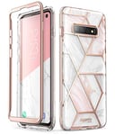 i-Blason Cosmo Series Glitter Sparkle Bumper Protective Case for Samsung Galaxy S10 (2019 Release), Marble Pink