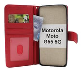 New Standcase Motorola Moto G55 5G Plånboksfodral (Röd)