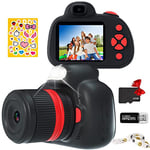 YunLone Kids Digital Camera SLR Selfie Camera for Children 3-12 Years 1080P Video Camera with 2.4” IPS, AF, MF, Zoom, Filter, 32G Card, Digital Reflex Camera Gift for Boys Girls 3 4 5 6 7 8 9 10 Years