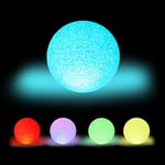 Relaxdays Lampe LED boule, changement couleurs, batteries, sans câble, intérieur, boule lumineuse d. de 15 cm, Blanche 10024058