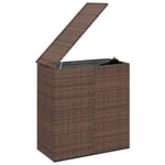 Boîte a coussins coffre de rangement de jardin resine tressee 100 x 49 x 103,5cm marron