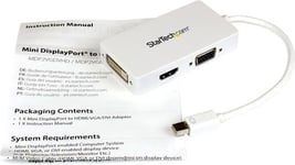 Sovitin StarTech MDP2VGDVHDW Mini DisplayPort VGA/DVI/HDMI:ksi (Mini DisplayPort)